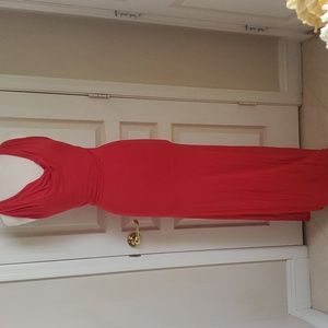 Sky Lady in Red Maxi